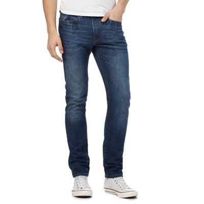 Big and tall blue mid wash slim fit jeans